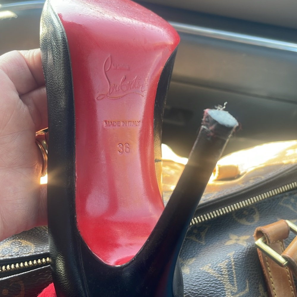 Christian Louboutin Red Bottom Leather Pumps, Size 36 (US Size 5), Made in Italy